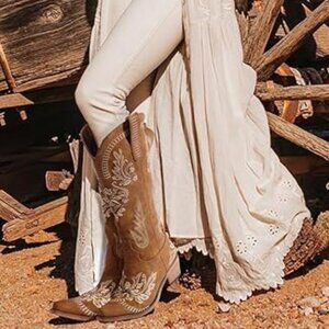 Wide Calf Knee High Cowgirl boots